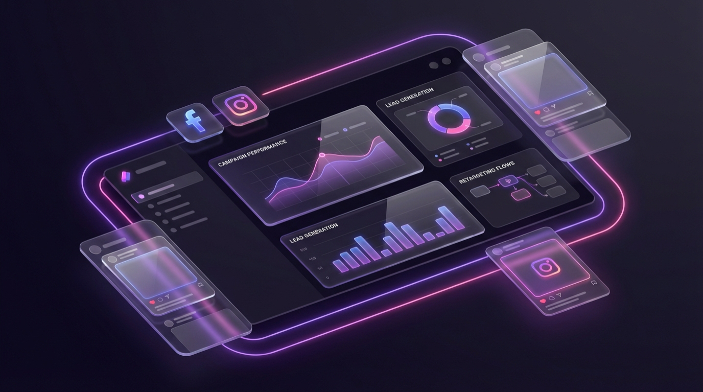 Meta Ads Facebook Instagram advertising illustration